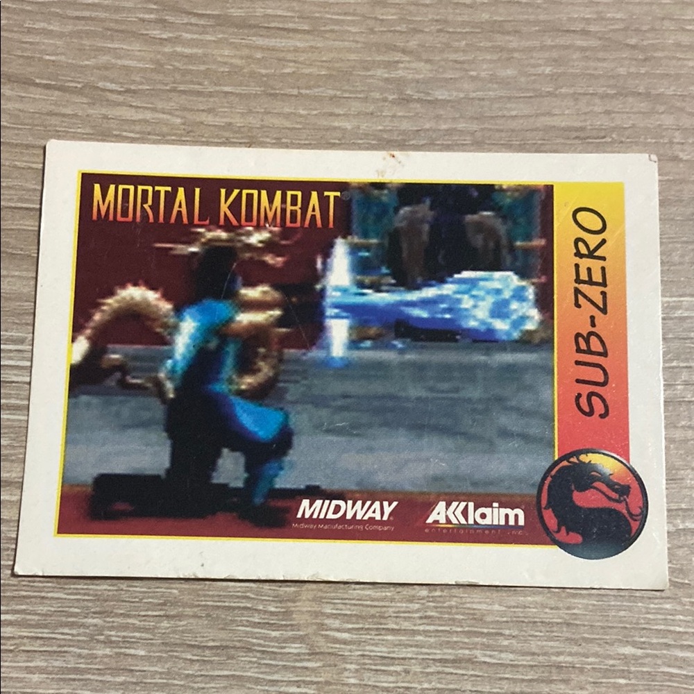 VTG 1992 Mortal Kombat Sub-Zero Trading Card
